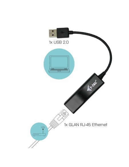 i-tec Advance USB 2.0 Fast Ethernet Adapter Negro