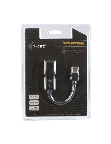 i-tec Advance USB 2.0 Fast Ethernet Adapter Negro