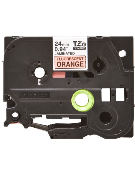 Cinta para impresora de etiquetas brother negro sobre naranja fluorescente 5m TZeB51