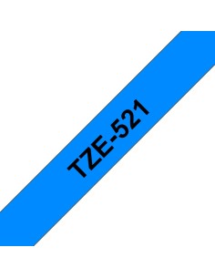 Cinta laminada brother negro sobr azul tze 9mm TZe521