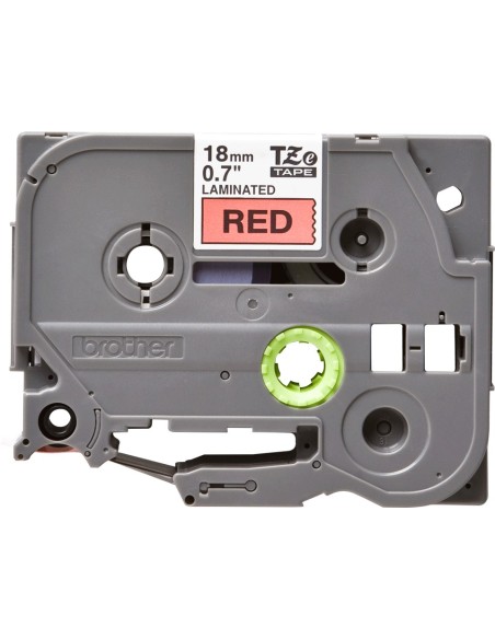 Cinta laminada brother negro sobre rojo tze 18mm gris TZe441