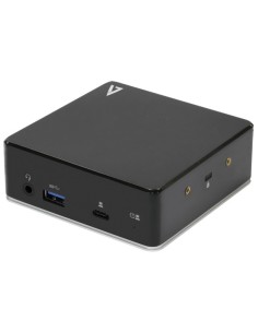 V7 Docking Station universal USB-C con HDMI dual, audio combinado de 3,5 mm, Gigabit Ethernet, 3 puertos USB 3.1 y PD de 85W