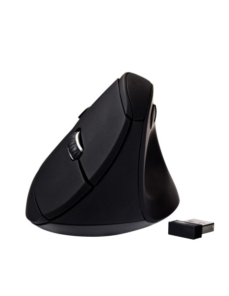V7 Ratón óptico inalámbrico de diseño ergonómico con 6 botones y ppp ajustables Negro