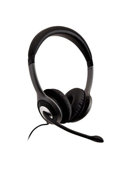 V7 Auriculares Diadema Negro, Plata