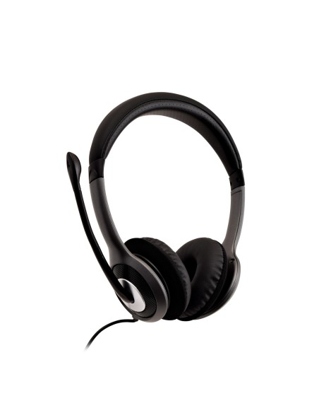 V7 Auriculares Diadema Negro, Plata