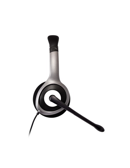 V7 Auriculares Diadema Negro, Plata