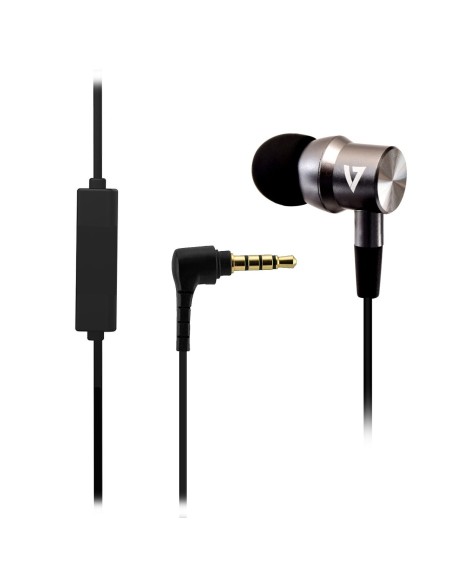 V7 Auriculares internos estéreo con aislamiento de ruido de 3,5 mm con micrófono incorporado, iPad, iPhone, MP3, iPod, tabletas,