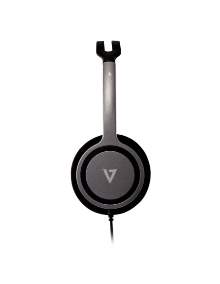 V7 casco Auriculares Diadema Conector de 3,5 mm Negro, Plata