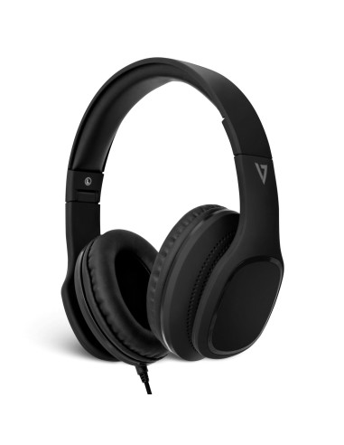 V7 Auriculares diadema circumaurales 3.5mm negros