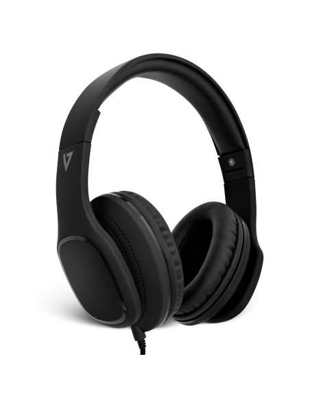 V7 Auriculares diadema circumaurales 3.5mm negros