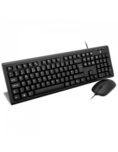V7 Teclado y raton usb con cable y adaptador PS2 qwerty ingles del reino unido negro