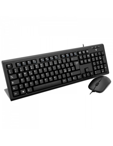 V7 Teclado y raton usb con cable y adaptador PS2 qwerty italiano negro