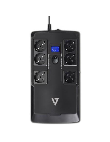 V7 Protector de sobrevoltaje de escritorio 750VA salidas AC 6 Negro