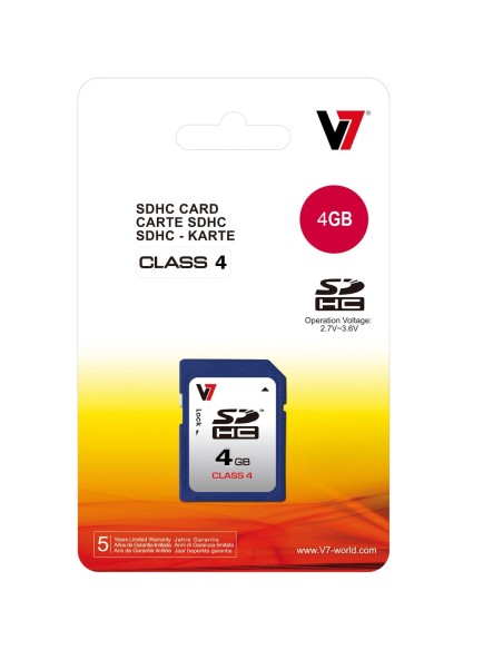 V7 Memoria SDHC 4 GB Clase 4