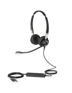 Jabra Biz 2400 II USB Duo CC Auriculares Diadema Negro, Plata