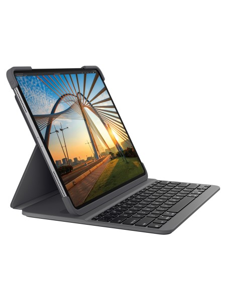 Logitech slim folio pro funda con teclado qwerty bluetooth español Grafito