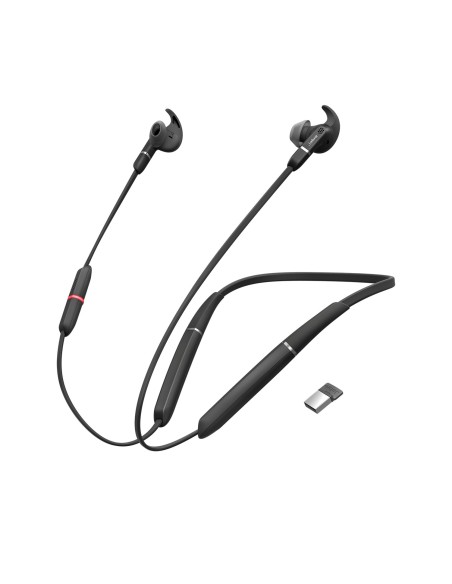 Jabra Evolve 65e MS & Link 370 auriculares banda para cuello Bluetooth Negro