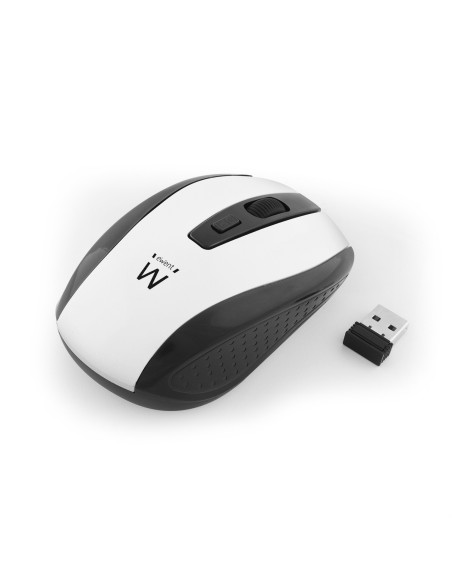 Ewent raton ambidextro rf inalambrico optico 1600dpi negro blanco