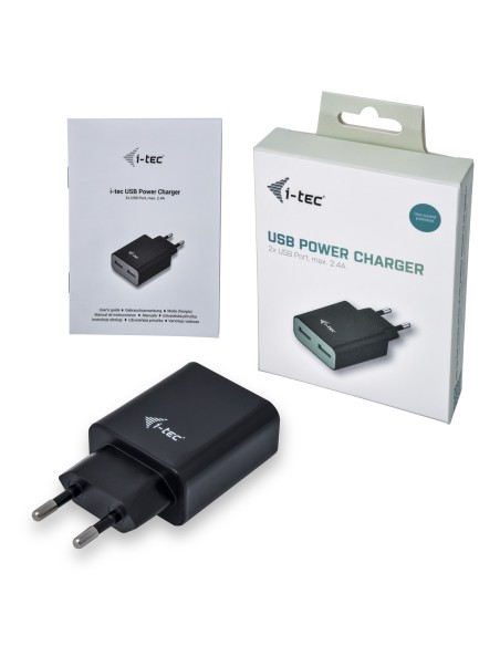 i-tec CHARGER2A4B cargador pared usb 2.0 2puertos negro