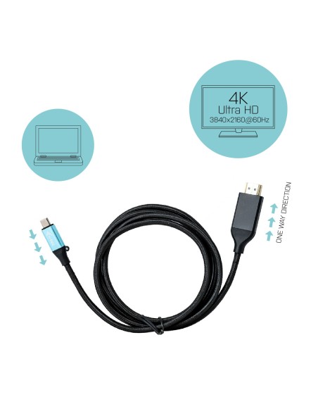 i-tec Cable Adaptador 4K usb tipo-c macho a hdmi macho 1.5m negro