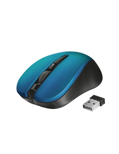 Trust 21870 raton ambidextro rf inalambrico 1800dpi optico negro azul
