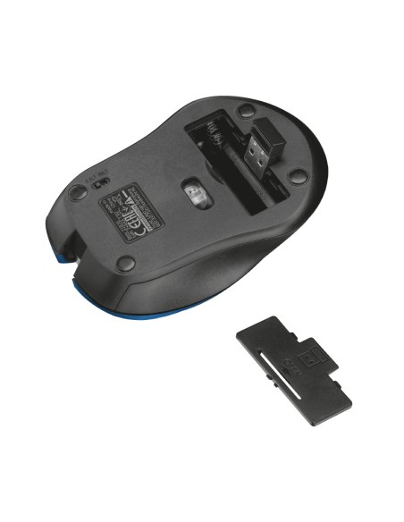 Trust 21870 raton ambidextro rf inalambrico 1800dpi optico negro azul
