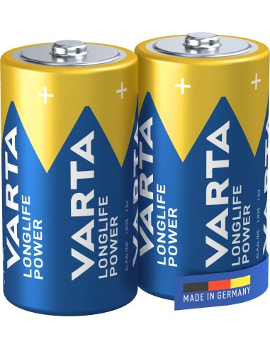 Varta blister 2 pilas alcalinas LR14C longlife power azul plata