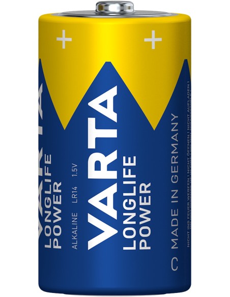 Varta blister 2 pilas alcalinas LR14C longlife power azul plata
