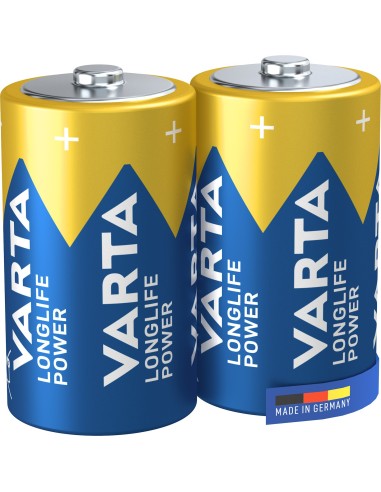 Varta blister 2 pilas alcalinas LR20 D longlife power negro azul