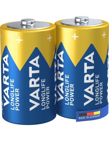Varta blister 2 pilas alcalinas LR20 D longlife power negro azul