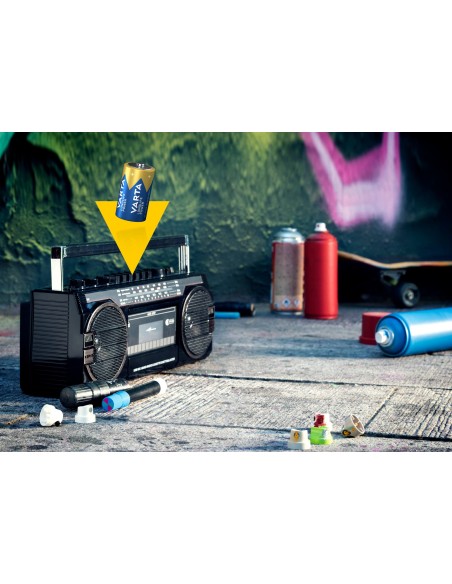 Varta blister 2 pilas alcalinas LR20 D longlife power negro azul