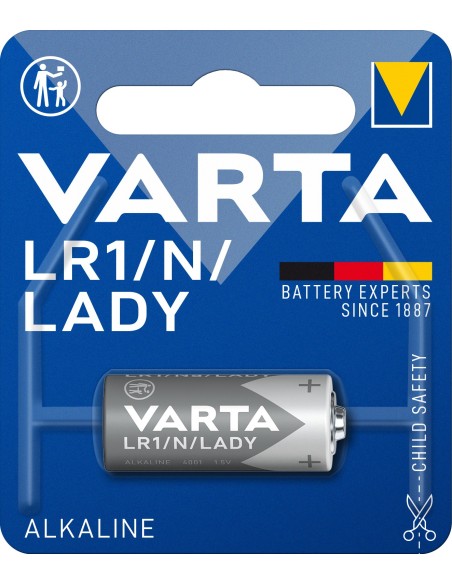 Varta pila alcalina LR-1 1.5v azul plata