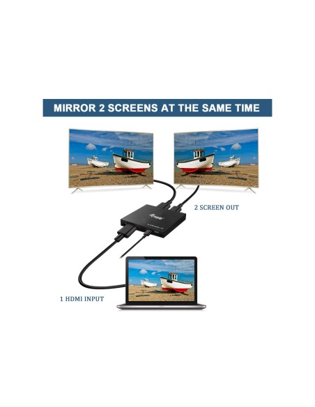 Equip 332715 Divisor de video 2x HDMI 4k ultra hd negro