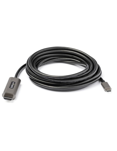 StarTech.com Adaptador Cable Hdmi estandar macho a usb tipo-c macho utra hd 4K de 60Hz con HDR10 negro plata