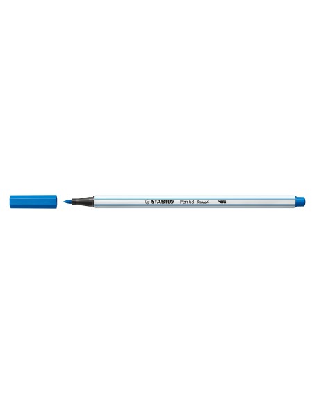 STABILO Pen 68 brush rotulador Medio Azul 1 pieza(s)