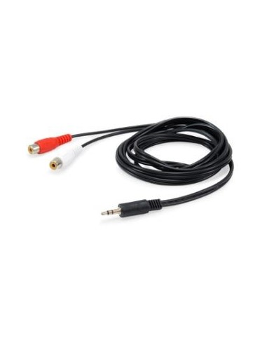 EQUIP cable de audio 2 x RCA Hembra 3,5mm Macho 250 m Negro