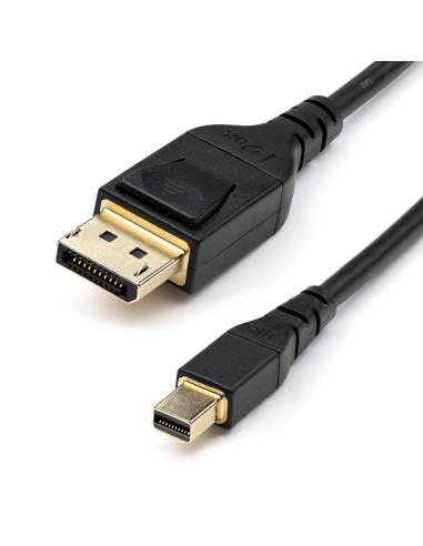 StarTech.com Cable Adaptador Mini displayport macho a Displayport macho 1.4 Certificado por VESA 2m negro