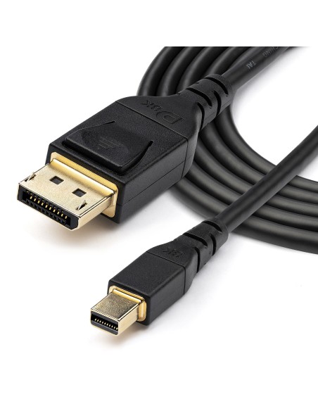 StarTech.com Cable Adaptador Mini displayport macho a Displayport macho 1.4 Certificado por VESA 2m negro