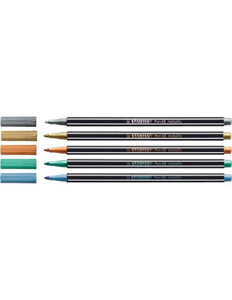 STABILO Pen 68 Metallic rotulador Medio Metálico, Multicolor 6 pieza(s)