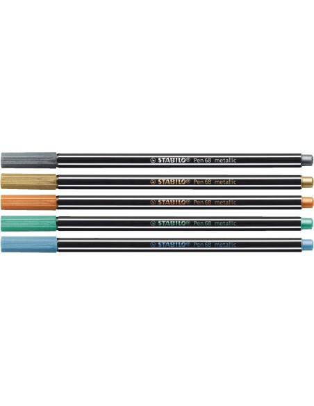STABILO Pen 68 Metallic rotulador Medio Metálico, Multicolor 6 pieza(s)