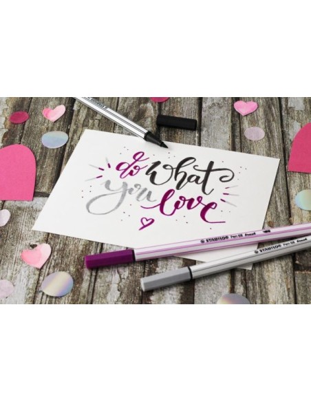 Stabilo pen 68 brush 12 rotuladores fuerte multicolor