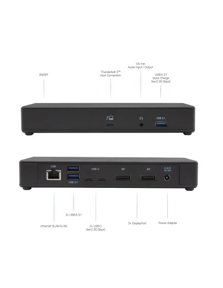 i-tec Thunderbolt3 USB-C Dual DisplayPort 4K Docking Station + Power Delivery 85W