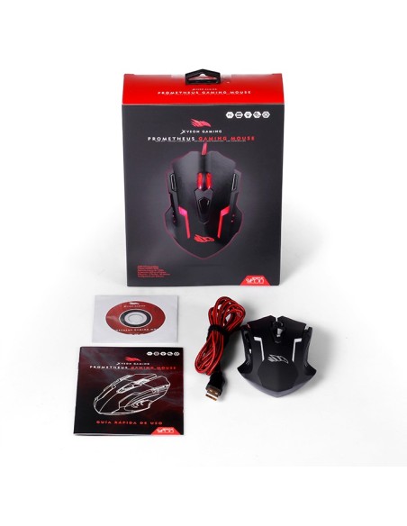 Ratón Sveon Ambidextro USB tipo A Í?ptico 4000 DPI Negro