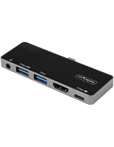 StarTech.com Adaptador Multipuertos USB C a HDMI 2.0 de 4K 60Hz - Entrega de Alimentación PD de 100W Pass Through - Hub USB 3.0 