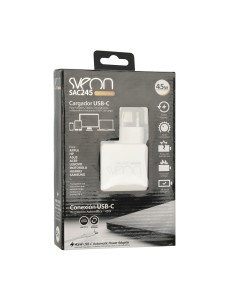 Sveon Cargador de dispositivo móvil Auto, Interior USB Tipo C Blanco