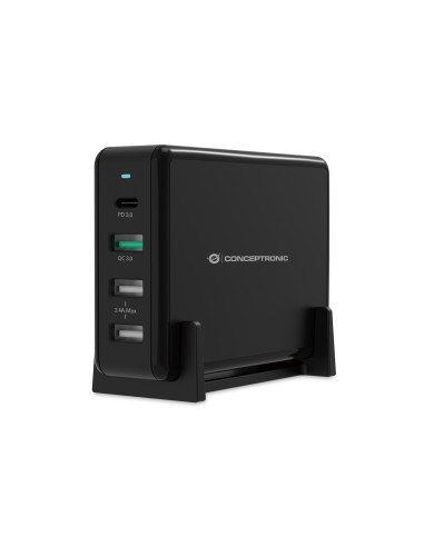 Conceptronic Cargador de dispositivo móvil Interior USB Tipo C tipo A USB 3.2 Gen 1(3.1 Gen 1) Negro