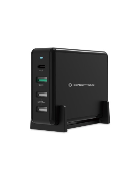 Conceptronic Cargador de dispositivo móvil Interior USB Tipo C tipo A USB 3.2 Gen 1(3.1 Gen 1) Negro