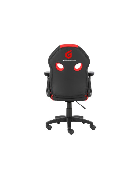Conceptronic Silla para videojuegos de PC Asiento acolchado Negro, Rojo