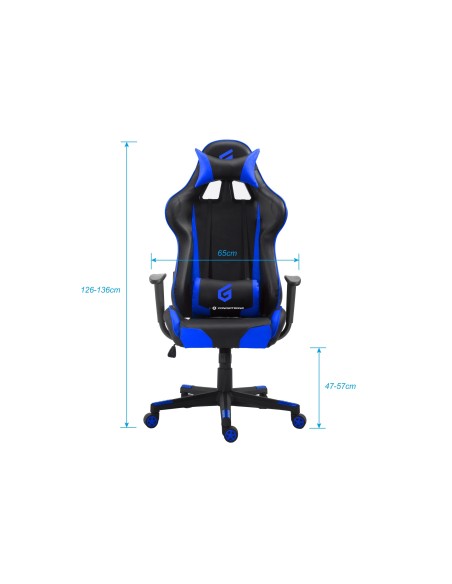 Conceptronic Silla para videojuegos de PC Asiento acolchado Negro, Azul