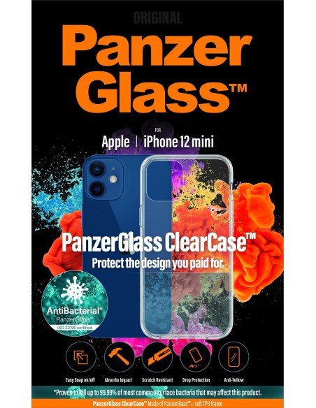 PanzerGlass Funda para teléfono móvil Apple iPhone 12 mini 5.4P Tranparente
